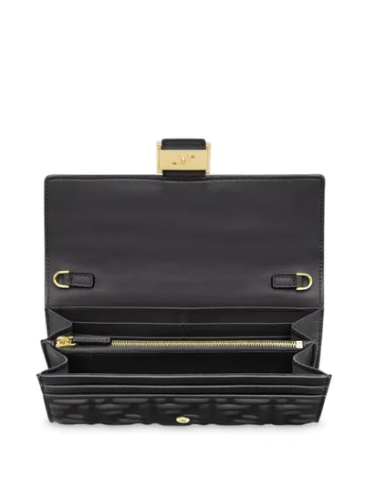 Fendi Baguette Continental Chain Wallet In Black