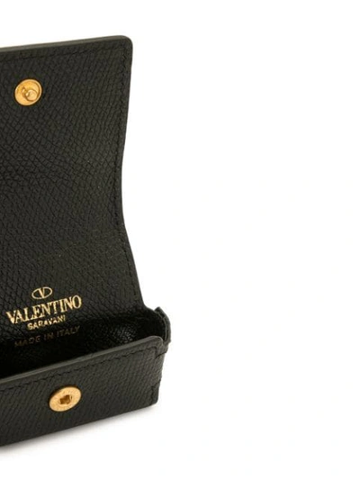 Shop Valentino Vlogo Keyring Coin Purse In Black