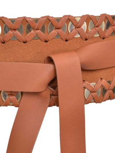 Shop Pinko Cut-out Detail Belt In Neutrals