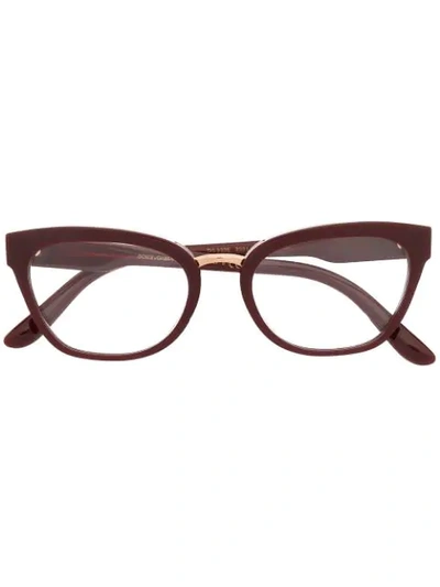 Shop Dolce & Gabbana Dg3335 Cat-eye Glasses In Red