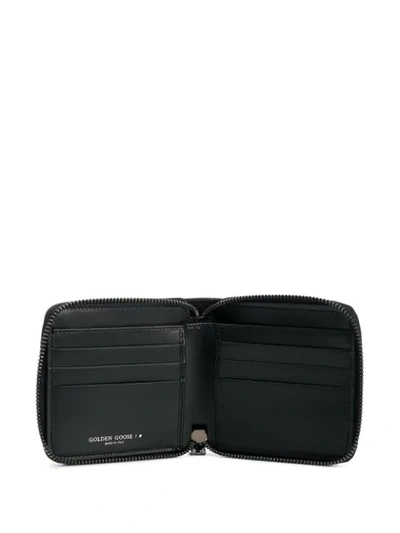 Shop Golden Goose Star Detail Compact Wallet In Black