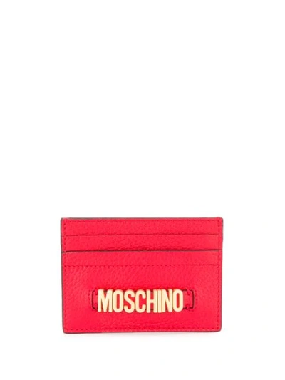 Shop Moschino Logo Cardholder In Red