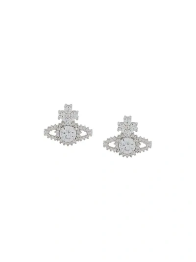 Shop Vivienne Westwood Valentina Stud Earrings In Silver