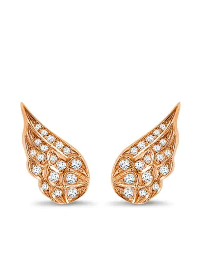 Shop Pragnell 18kt Rose Gold Diamond Tiara Earrings In Pink