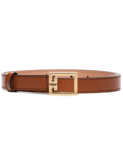 Shop Givenchy Gv3 Leather Belt In Brown