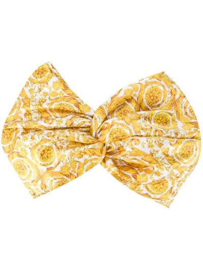 Shop Versace Baroque-print Headband In White