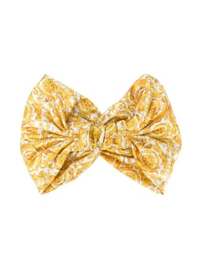 Shop Versace Baroque-print Headband In White