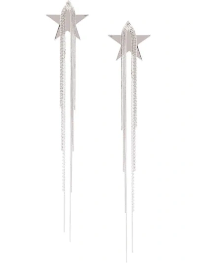 Shop Venna Star Tassel Earrings In Silver