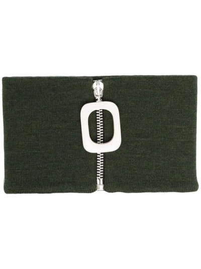 Shop Jw Anderson Zip-up Neckband In Green