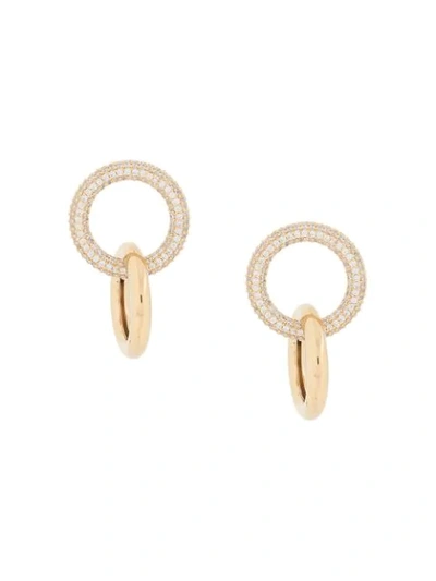 Shop Numbering Double-link Pavé Earrings In Gold