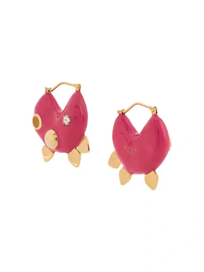 Shop Marni Half Moon Earrings In Pink