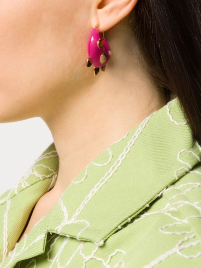Shop Marni Half Moon Earrings In Pink