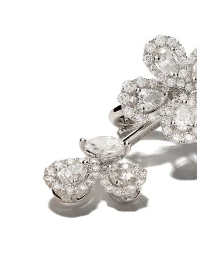 Shop David Morris 18kt White Gold Le Jardin Small Diamond Earrings