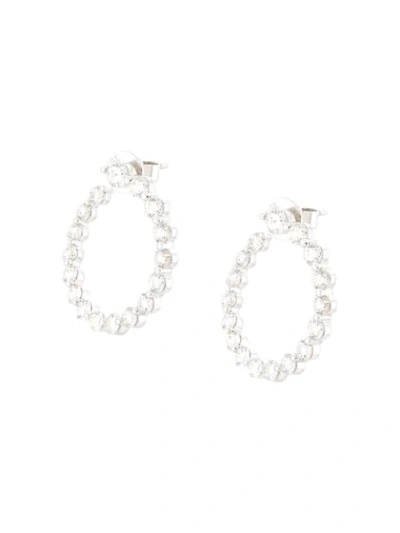 Shop Anita Ko 18kt White Gold Garland Diamond Earrings In Silver