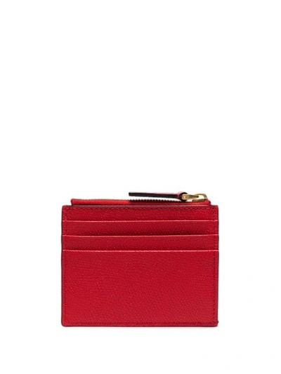 Shop Valentino Vlogo Card Holder In Red