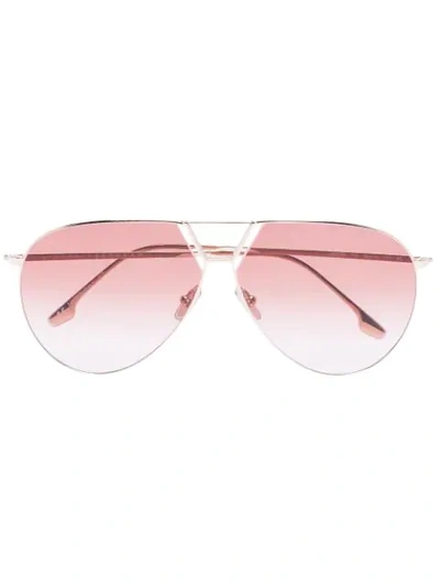 Shop Victoria Beckham Aviator Gradient-lens Sunglasses In Gold