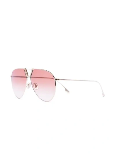 Shop Victoria Beckham Aviator Gradient-lens Sunglasses In Gold