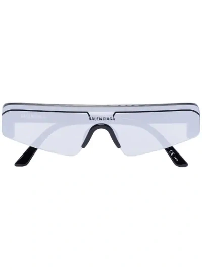 Balenciaga Black Thin Visor Sport Sunglasses In Black