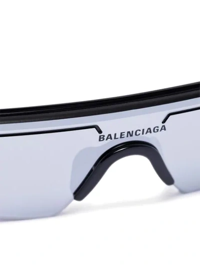 Balenciaga Black Thin Visor Sport Sunglasses In Black