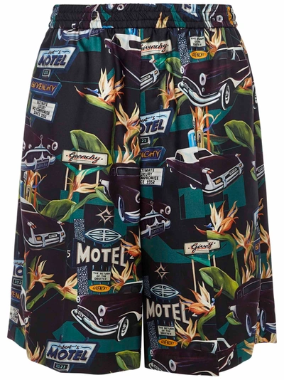 Givenchy Printed Bermuda Shorts In Black