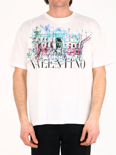 Shop Valentino T-shirt Roman Sketches In White