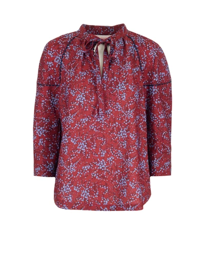 Shop See By Chloé Floral Print Blouse In Red Blue