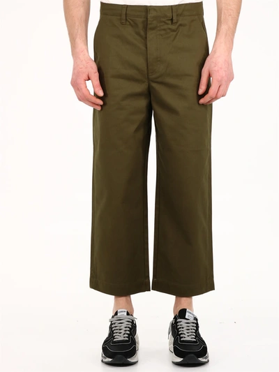 Shop Loewe Workwear Trouser In Cotton In Green