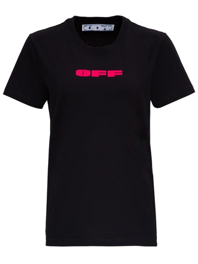 Shop Off-white Off Bold Flock Casual Tee In Black Fuchsia