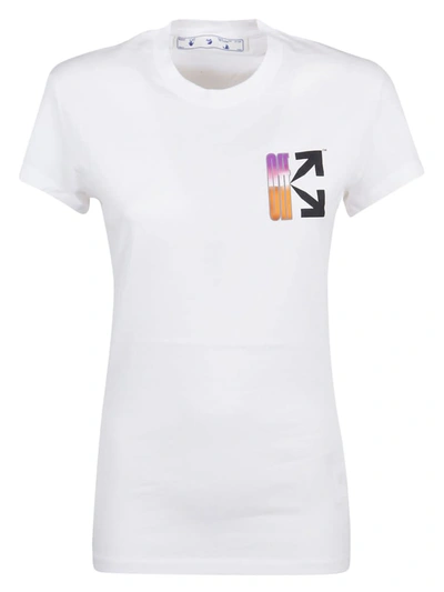 Shop Off-white Gradient Carryover Fitted Tee In White Mult