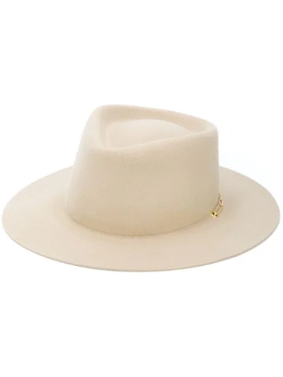 Shop Van Palma Ulysse Chain Detail Hat In Neutrals