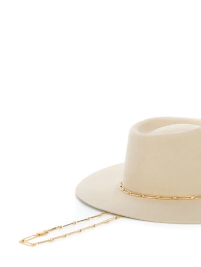 Shop Van Palma Ulysse Chain Detail Hat In Neutrals
