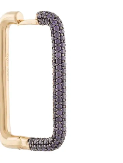 Shop Apm Monaco Limited Edtion Fun Medium Rectangle Hoop Earring In Gold