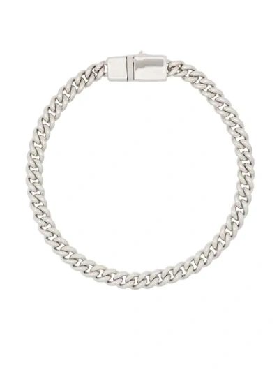 Shop Tom Wood Curb-chain Thin Bracelet In Silver