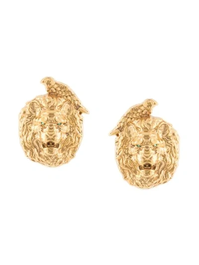 Shop Natia X Lako Lion & Bird Earrings In Gold