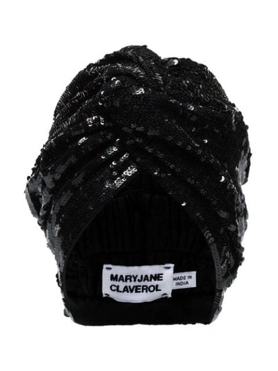 Shop Mary Jane Claverol Adele Beaded Sequin Head-wrap Cap In Black