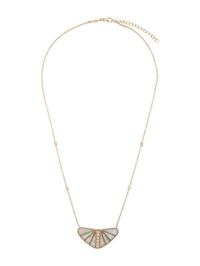 Shop Jacquie Aiche 14kt Rose Gold Winged Necklace