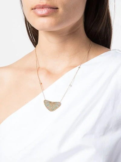 Shop Jacquie Aiche 14kt Rose Gold Winged Necklace