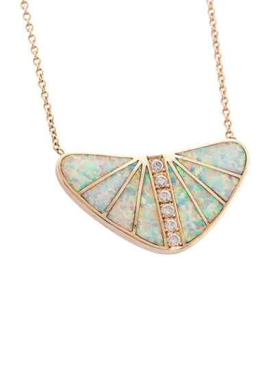 Shop Jacquie Aiche 14kt Rose Gold Winged Necklace