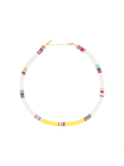 Shop All The Must Gold-plated Beaded Necklace In White