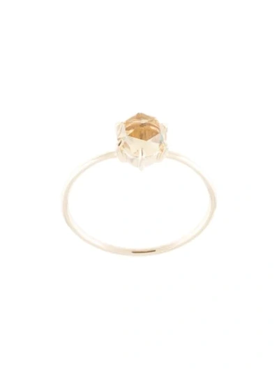 Shop Natalie Marie 9kt Yellow Gold Quartz Rose Cut Ring