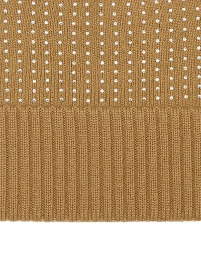 Shop Burberry Crystal-embellished Beanie In Neutrals