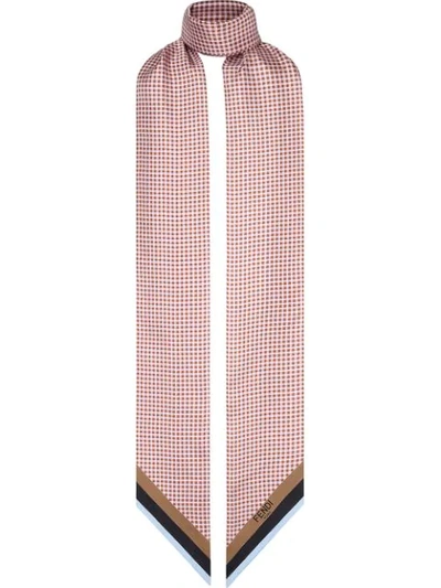 Shop Fendi Two-sided Macro Wrappy Skinny Scarf In Pink