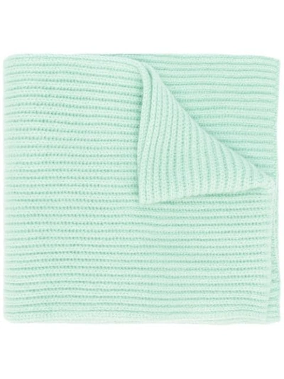 Shop Pringle Of Scotland Ribbed Scarf In Green
