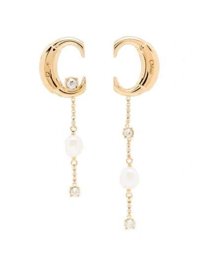 Shop Chloé C Drop Earrings In Gold
