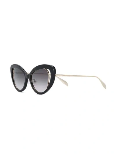 Shop Alexander Mcqueen Cat Eye Frame Sunglasses In Black