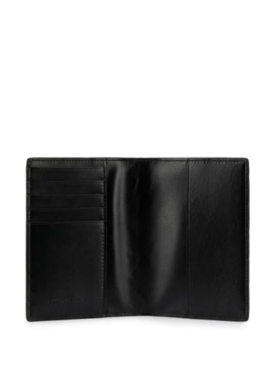 Shop Bottega Veneta Intrecciato Weave Passport Holder In Black