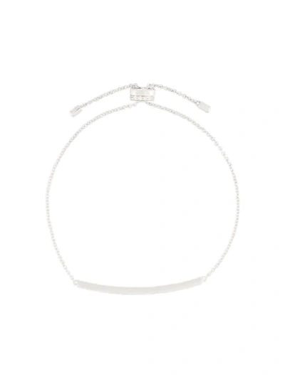 Shop Apm Monaco Croisette Paved Line Adjustable Bracelet In Silver