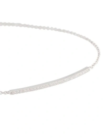 Shop Apm Monaco Croisette Paved Line Adjustable Bracelet In Silver