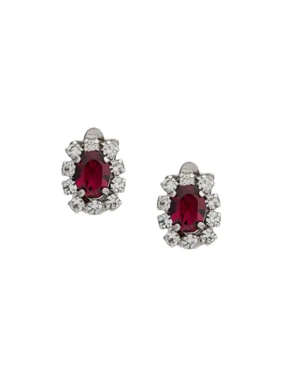 Pre-owned Dior 1978 Embellished Earrings In Silver