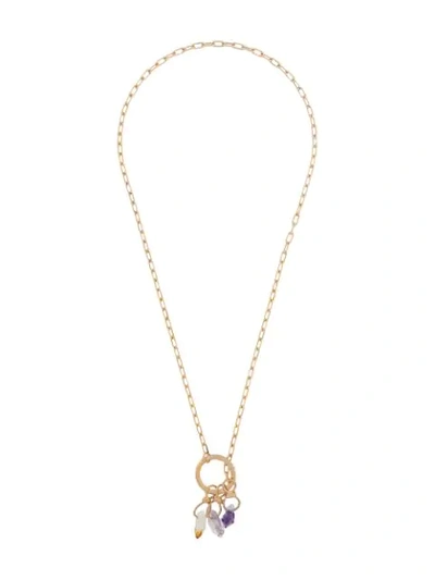 Shop Dsquared2 Crystal Charms Necklace In Gold